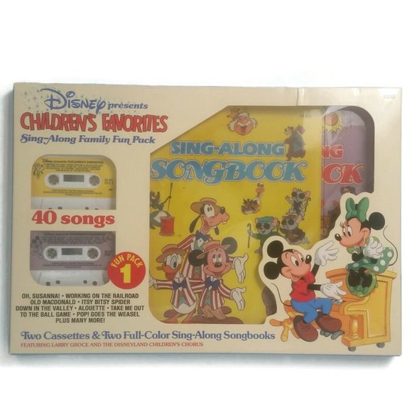 Disney’s Read Along Cassettes & Books Sing Along Songs Family Fun Pack #1 Vtg - Picture 1 of 8